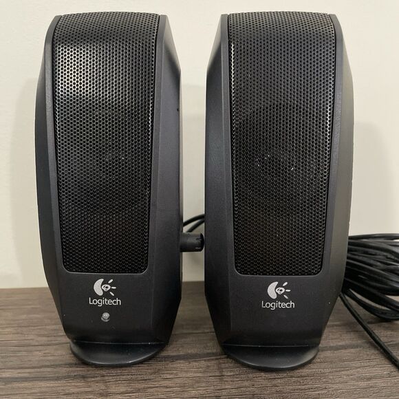 Logitech S-120 2.0 Desktop Computer Speaker System Black 880-000065 3.5mm Jack - Picture 1 of 7